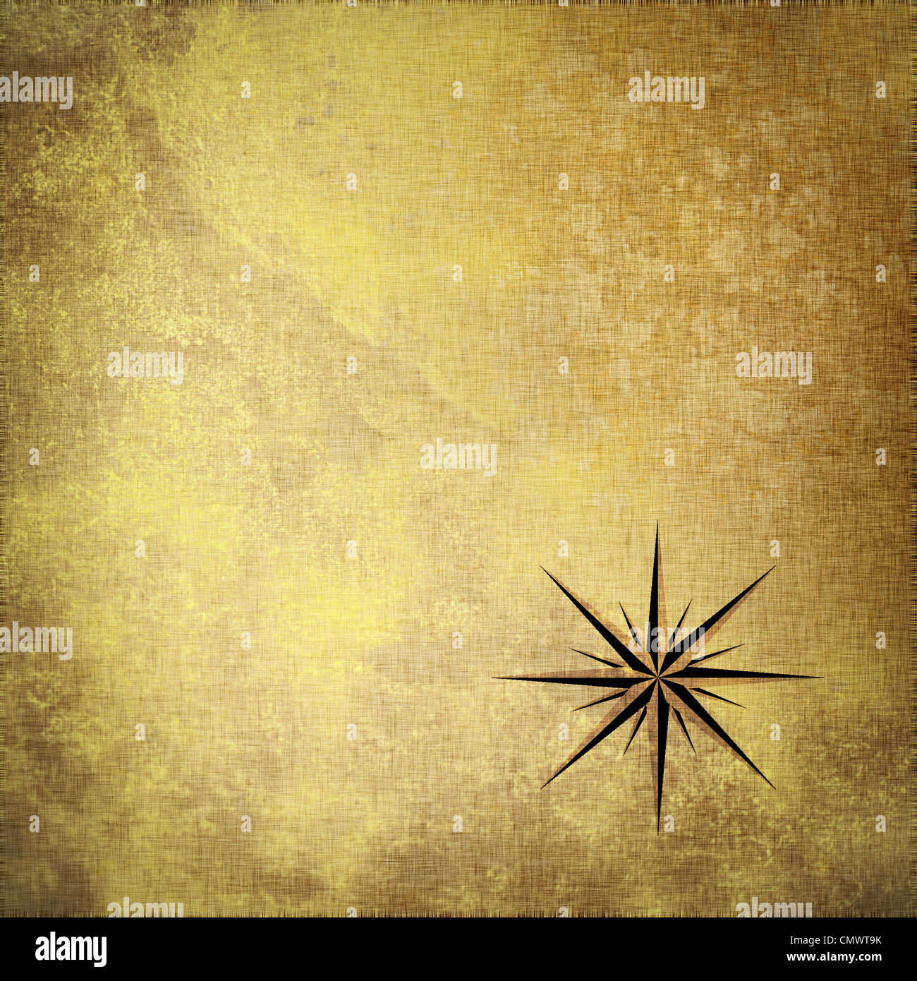 Old grunge paper et rose des vents. Banque D'Images