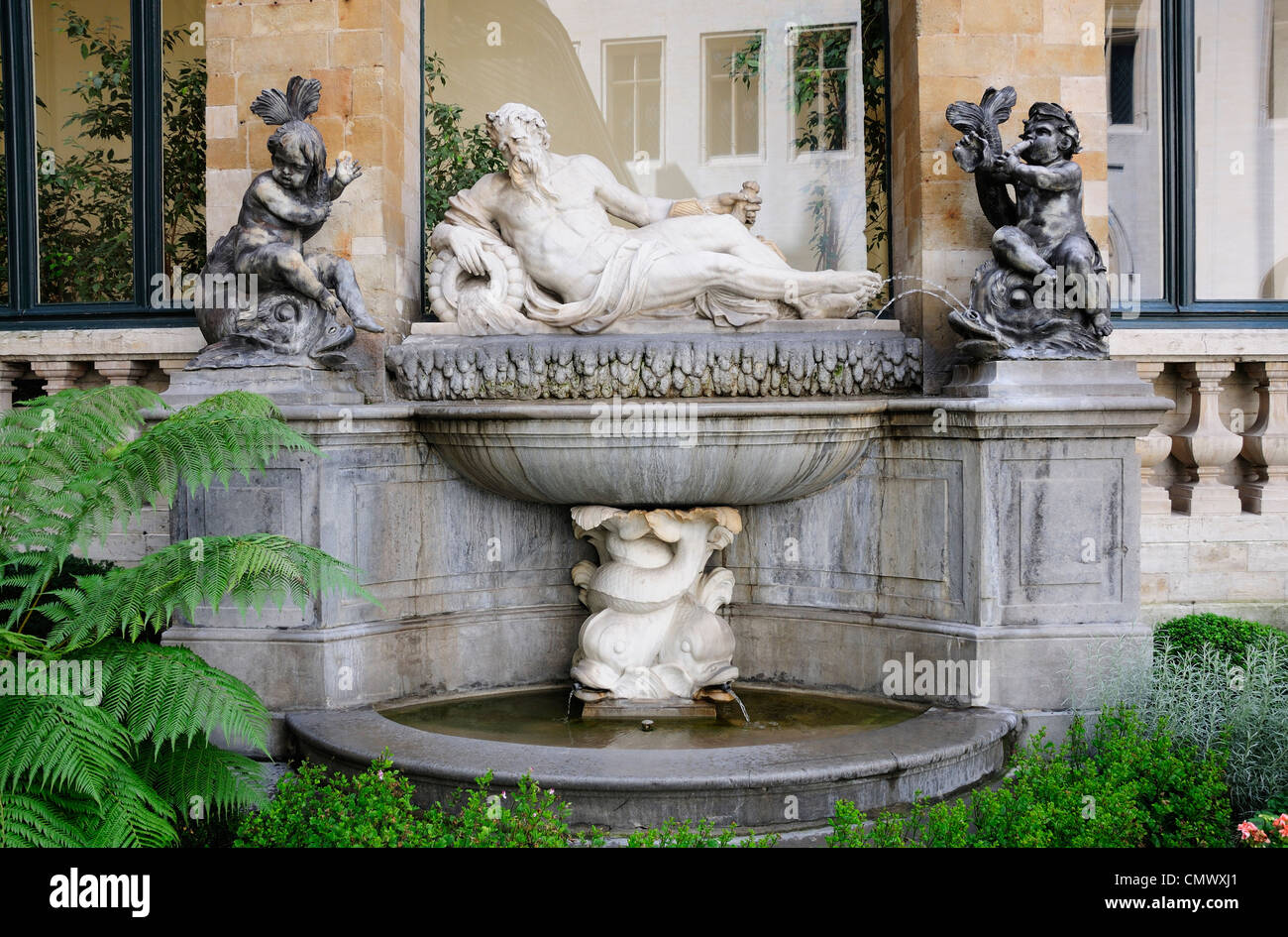 Bruxelles, Belgique. La Grand Place. Hôtel de Ville / Mairie. Cour intérieure Banque D'Images