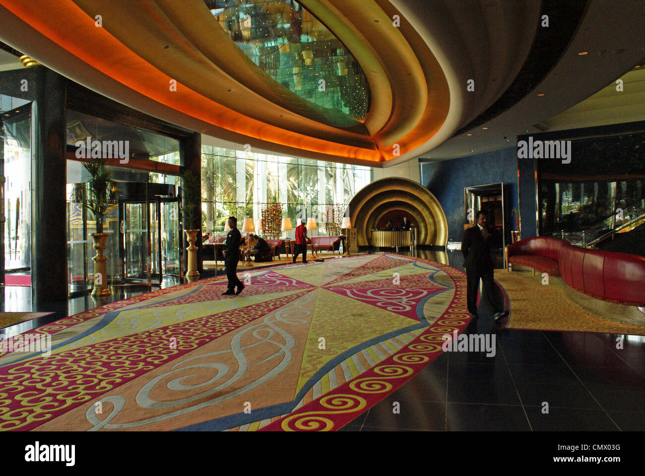 La réception de l'hôtel Burj Al Arab Banque D'Images
