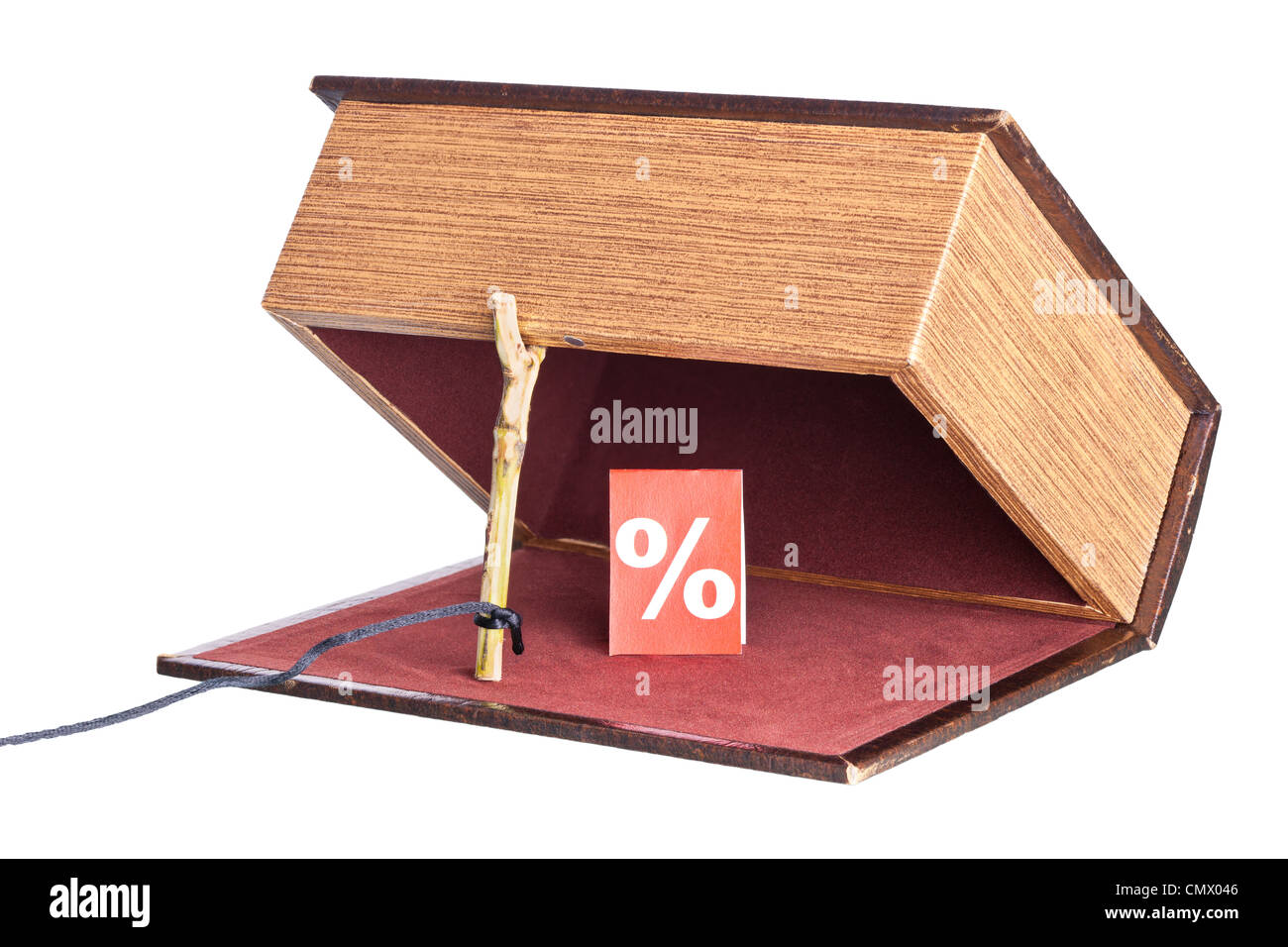 % Dangereuses. L'installation de la boîte sous la forme du piège. Banque D'Images