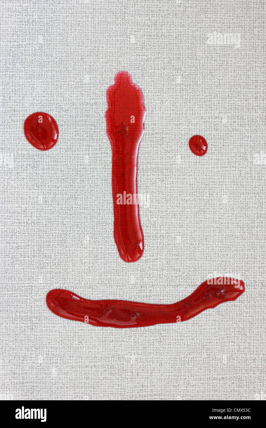 Smiley face gelée à bord, Close up Banque D'Images
