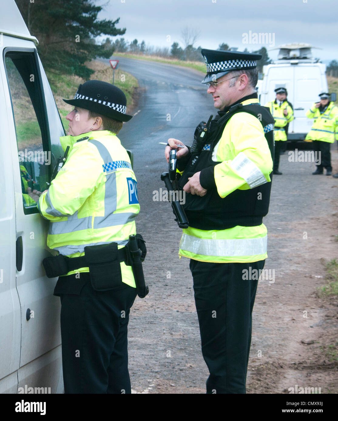 Pot de la police des contrôles sur le A1 Banque D'Images