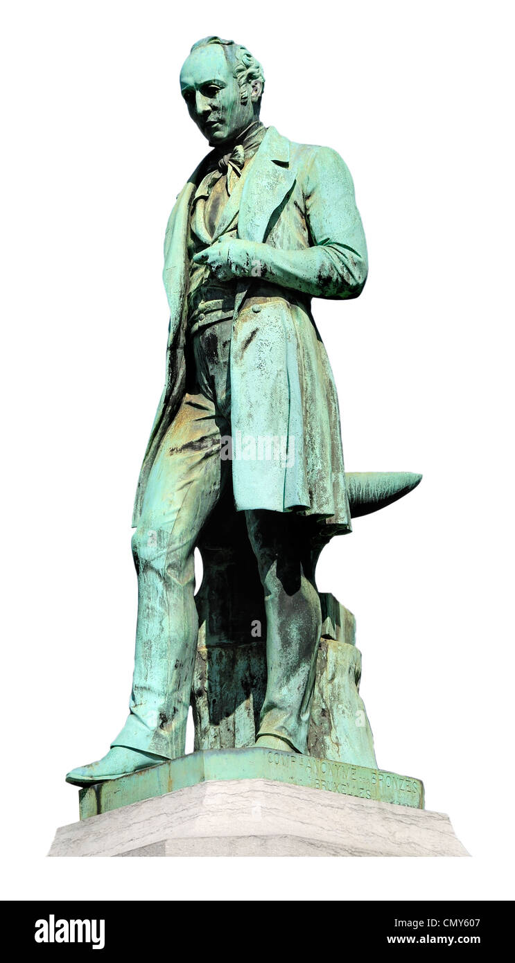 Bruxelles, Belgique. Statue de John Cockerill (1790-1840) de l'industriel ; sur la Place de Luxembourg / Luxemburgplein Banque D'Images