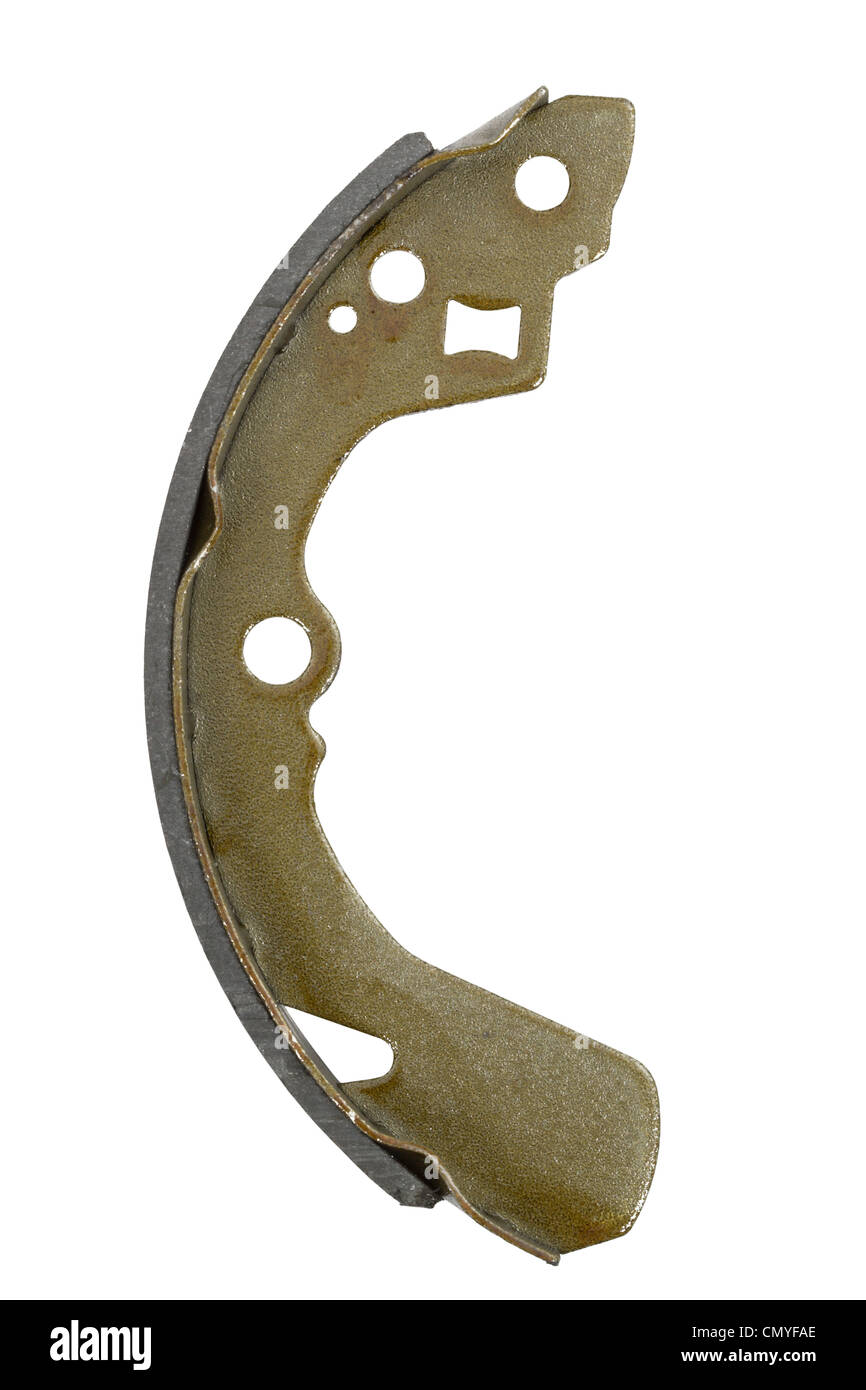 La plaquette de frein, frein à tambour isolé sur fond blanc Banque D'Images
