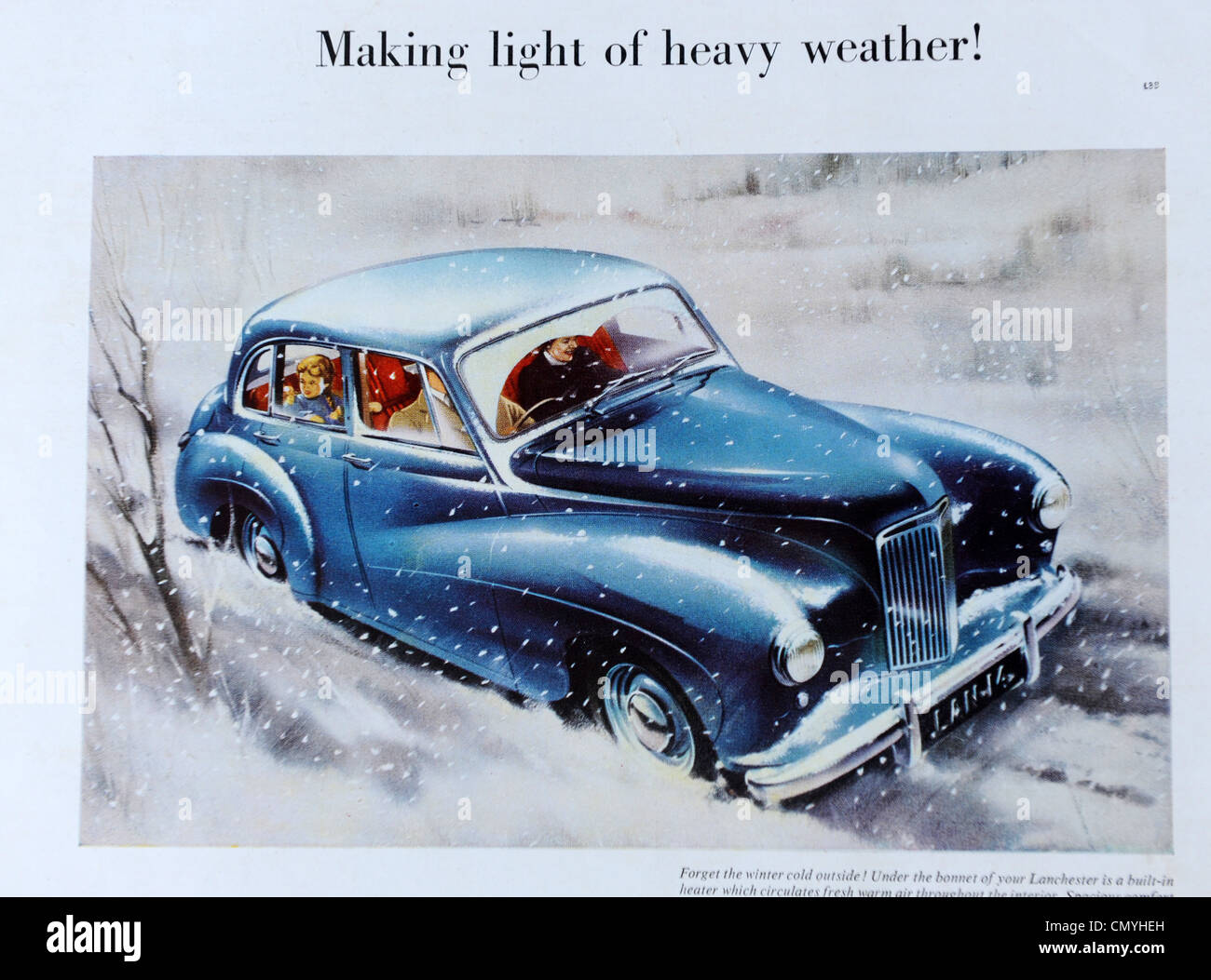 Annonce voiture Lanchester dans l'Illustrated London News 23/2/52 Banque D'Images