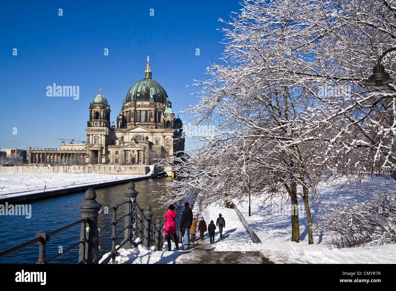 Paysage de neige centre de Berlin, Dome, Allemagne Banque D'Images
