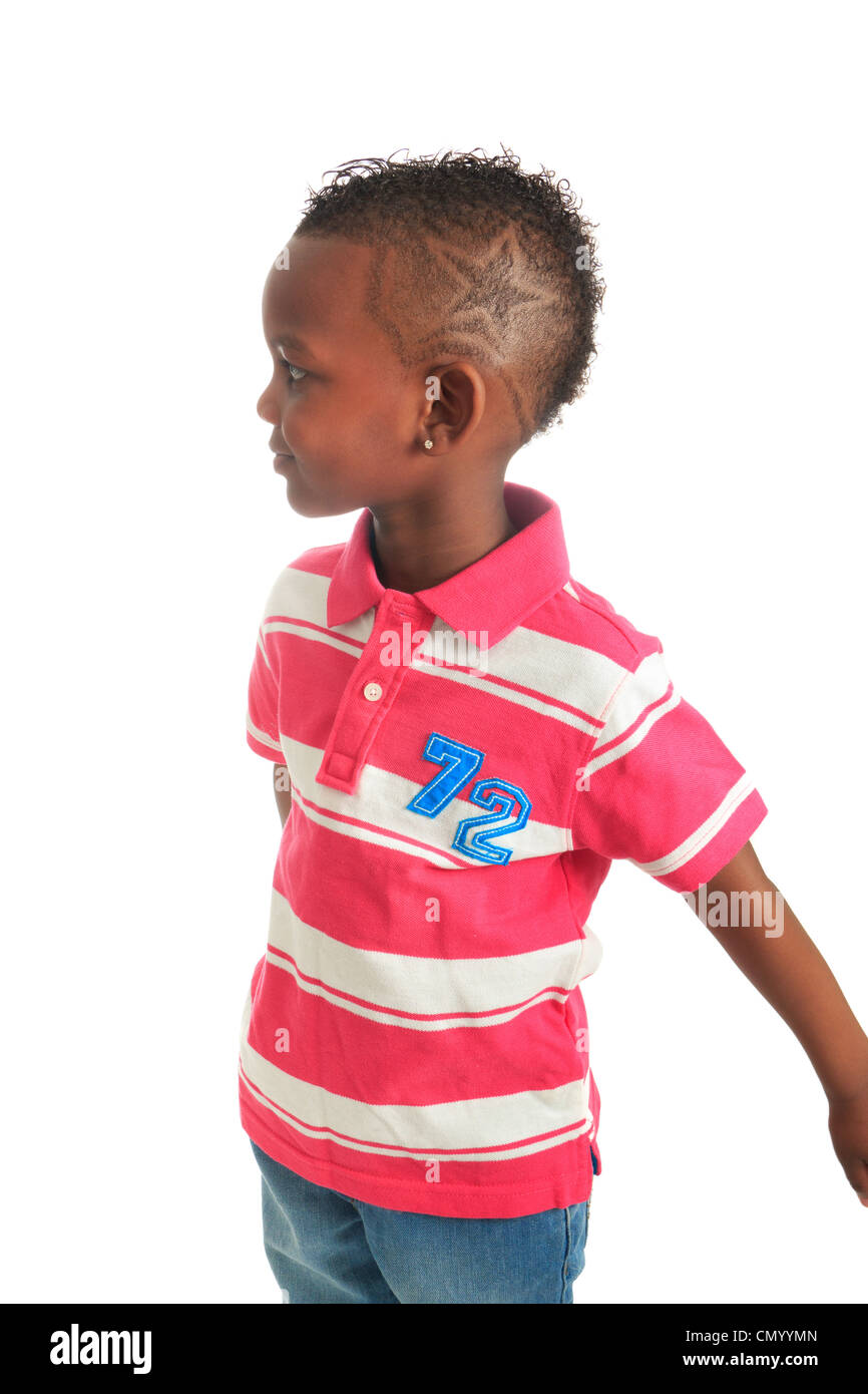 Belle Black African Qui Sourit L Enfant Metisse Isole Dents Boucles Cheveux Photo Stock Alamy