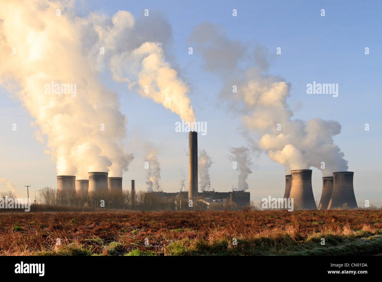 Centrale thermique au charbon, Fiddlers Ferry, Angleterre Banque D'Images