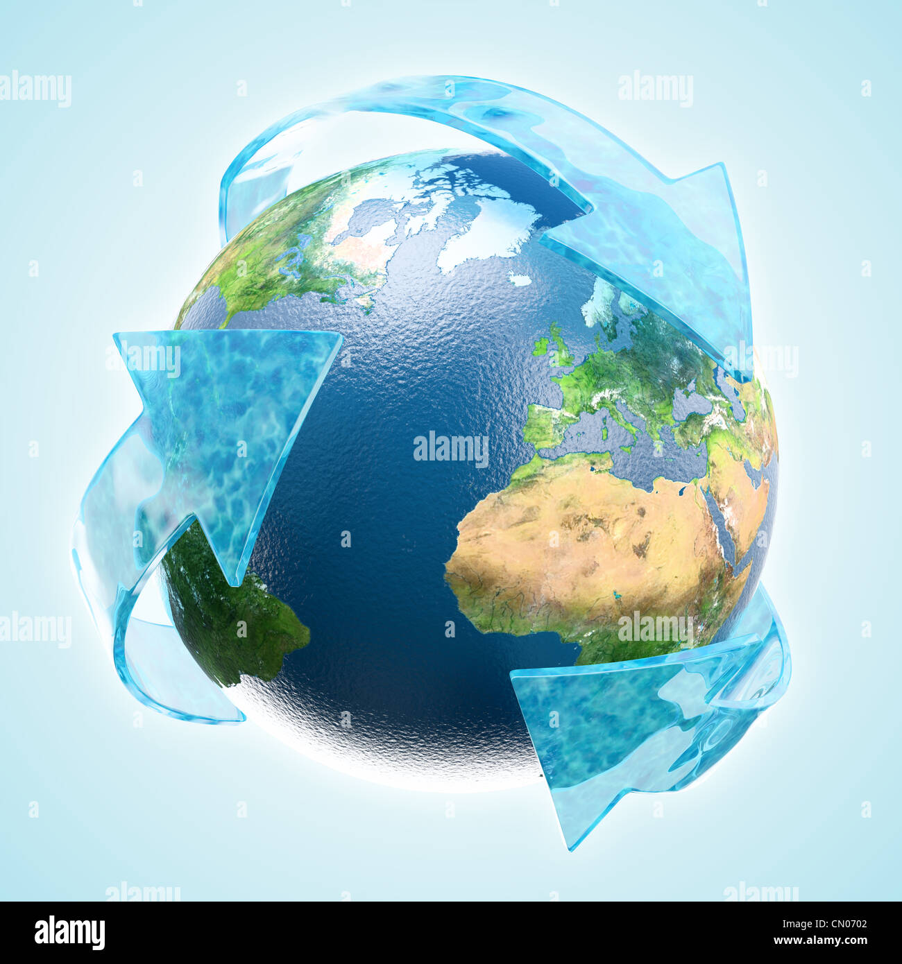 Concept de développement des énergies renouvelables - Earth globe Banque D'Images
