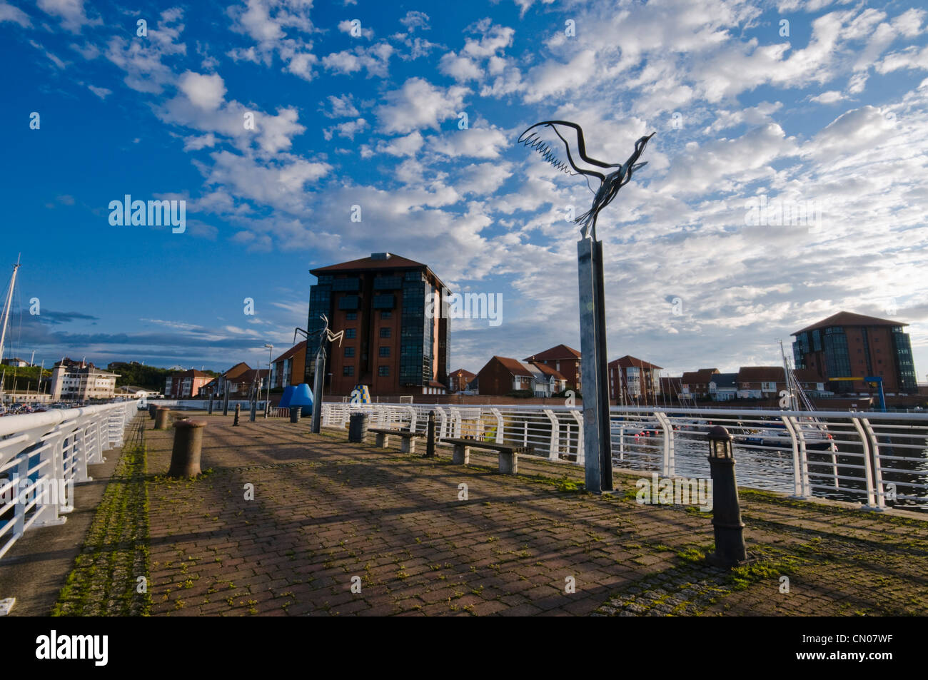 Public Art sculpture d'un oiseau prend son envol à Sunderland Banque D'Images