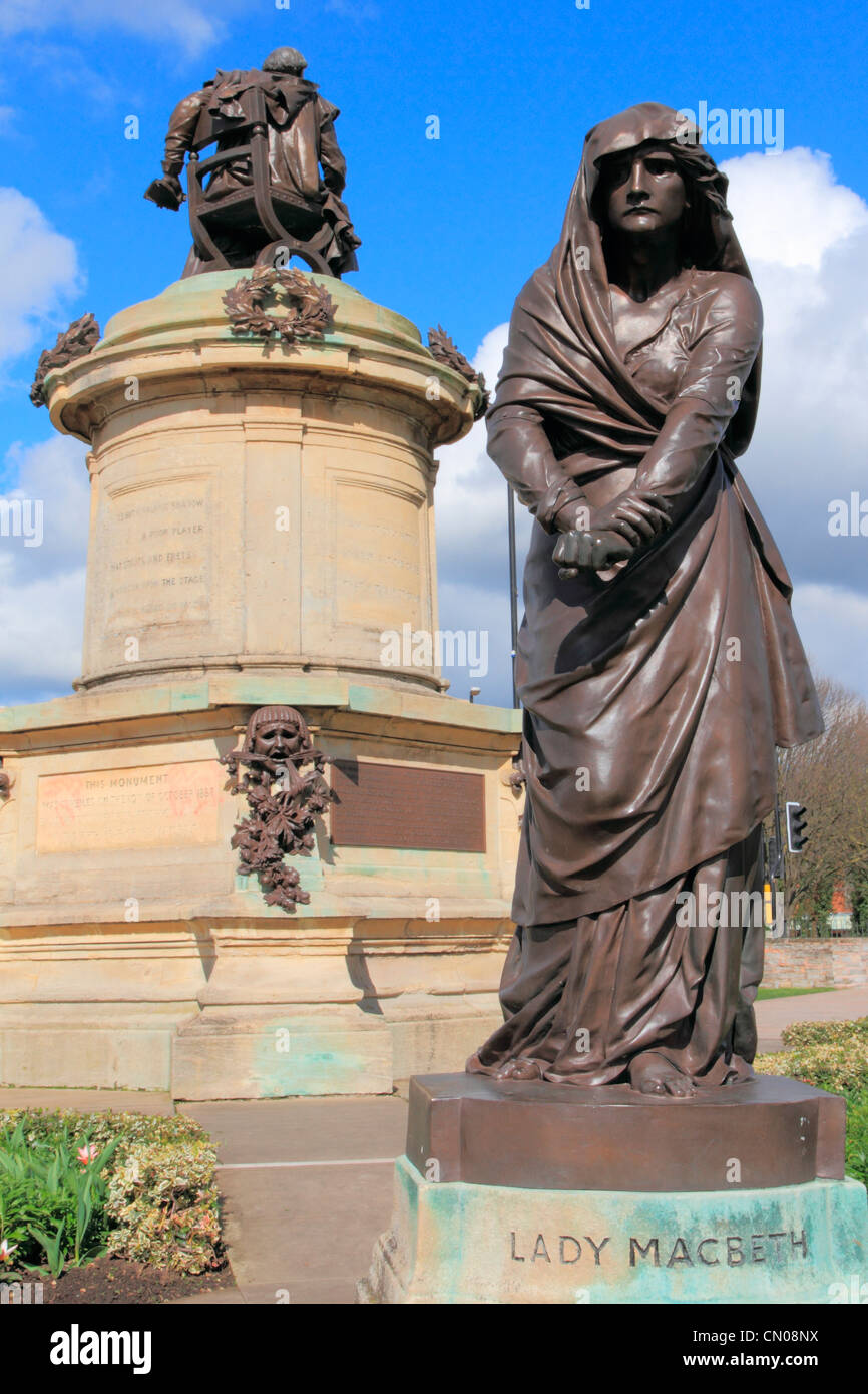 Warwickshire Angleterre Stratford-on-Avon, Lady Macbeth sur Gower memorial Banque D'Images