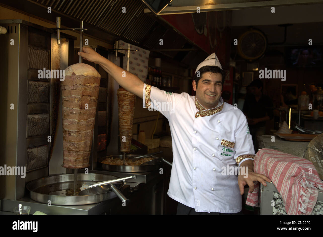 Travailleur de kebab turc Banque D'Images