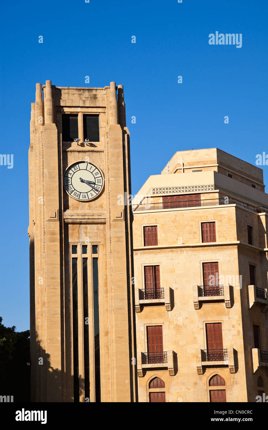 Tour de l'horloge dans le centre de Beyrouth Banque D'Images