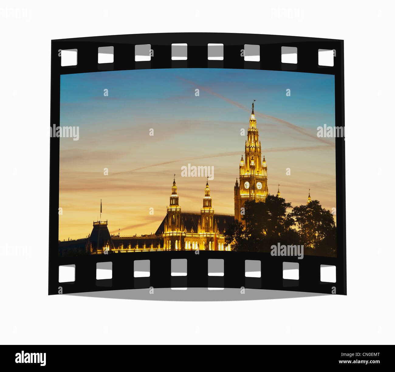 Film fixe : l'hôtel de ville de Vienne a été construite de 1872 à 1883 dans le style néo-gothique, Vienne, Autriche, Europe Banque D'Images