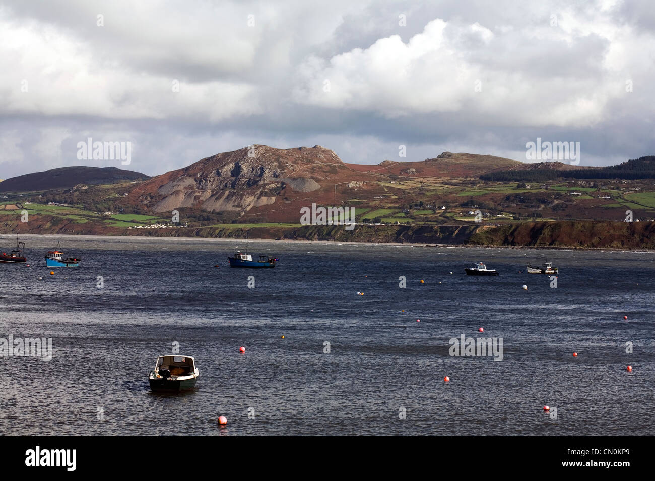 Gwylwyr Carreglefain Porth Dinllaen à partir de la péninsule de Lleyn Nefyn Gwynedd au Pays de Galles Banque D'Images