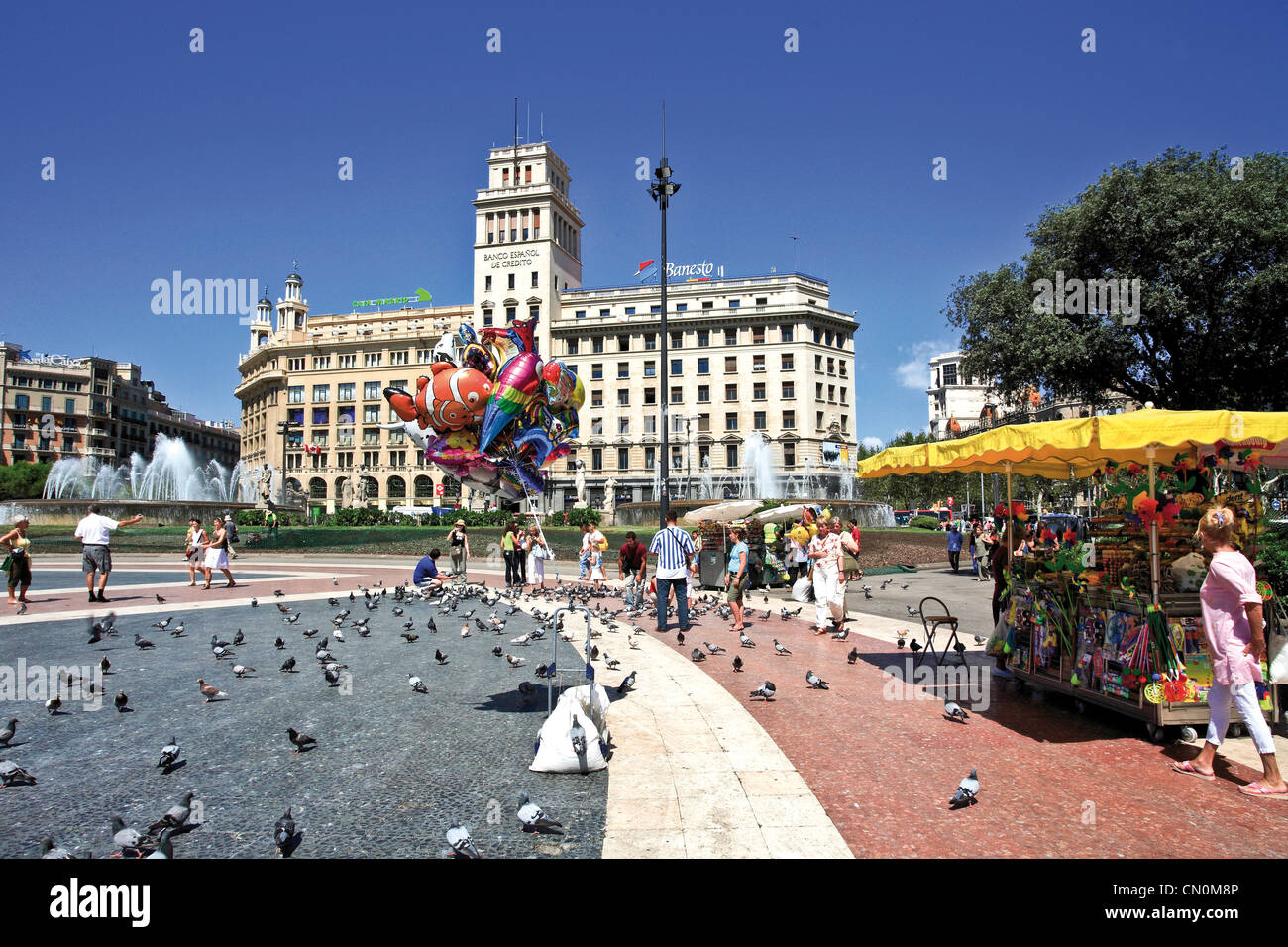 Europe Espagne Catalogne Barcelone Plaça Catalunya Banque D'Images