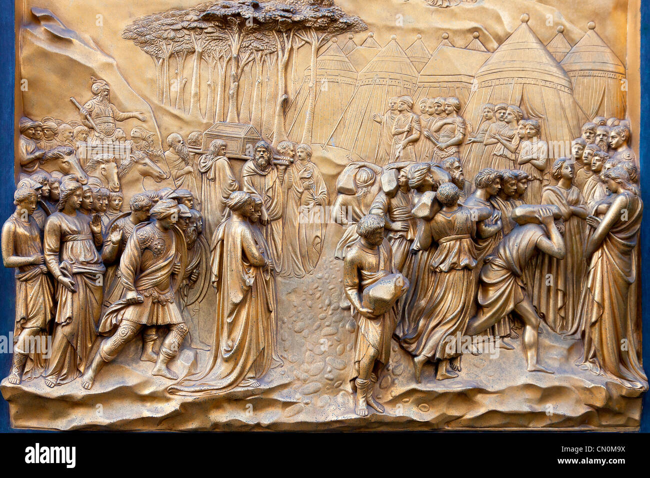 Florence, le Baptistère de San Giovanni, bas-relief Sculpture Banque D'Images