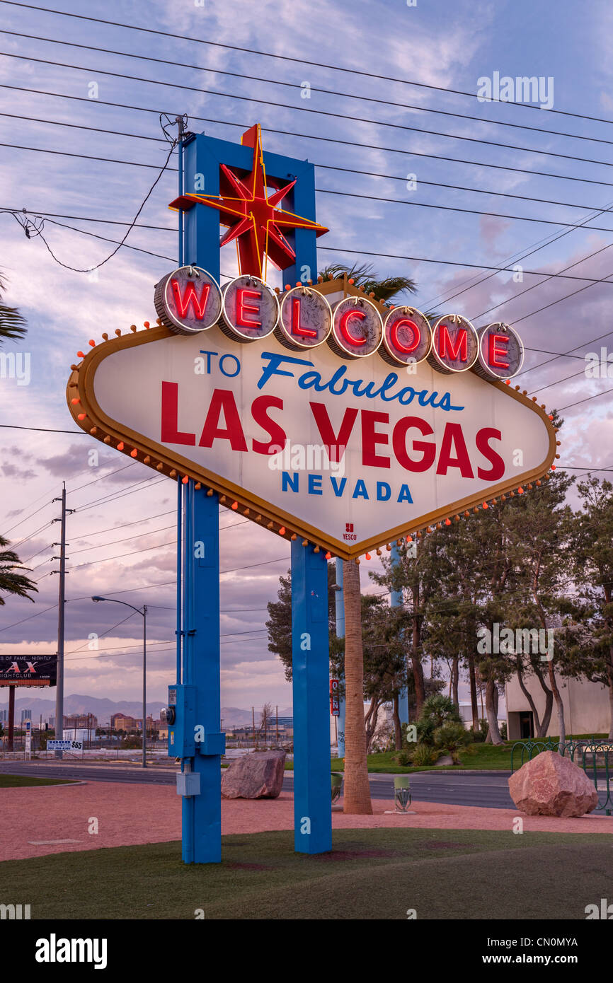 Panneau Welcome to Fabulous Las Vegas Paradise Banque D'Images