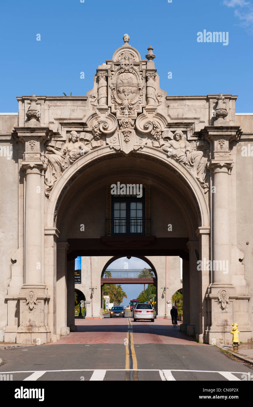 Porte de l'ouest d'El Prado, San Diego Banque D'Images