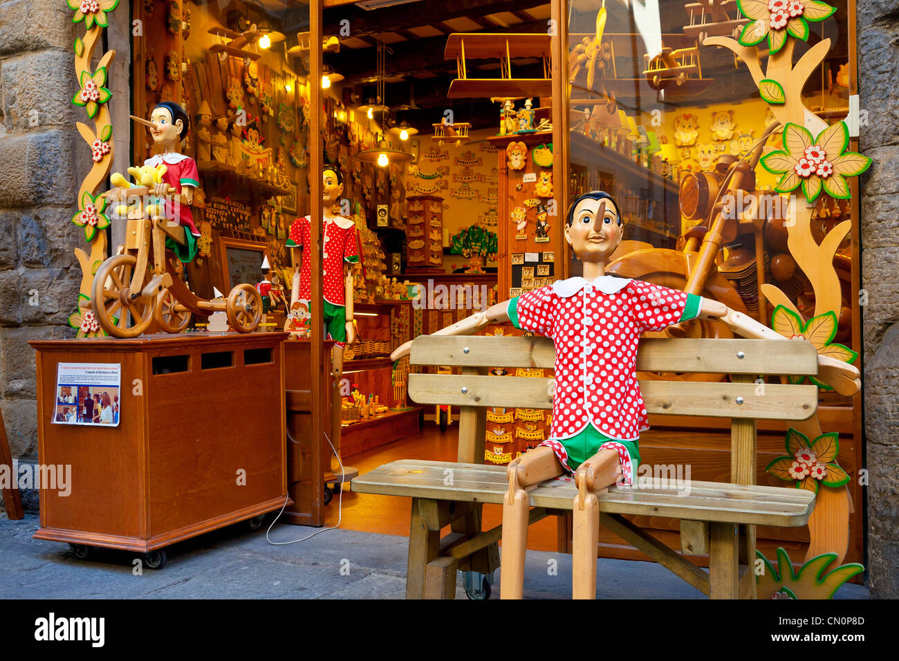 L'Europe, Italie, Florence, Pinocchio Shop Banque D'Images
