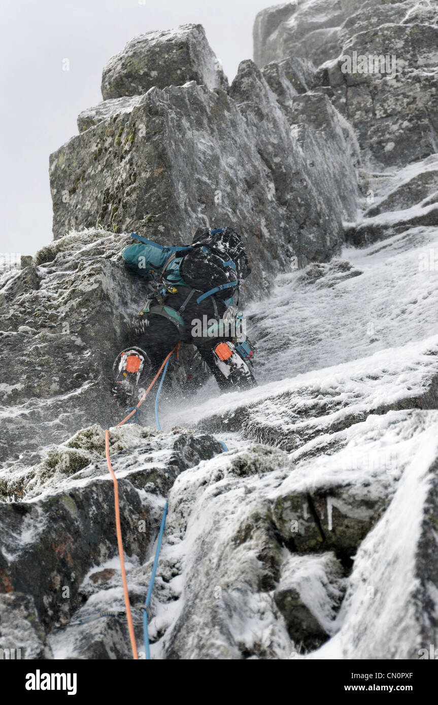 Randonnées d'hiver sur Aonach Mor Ecosse Banque D'Images