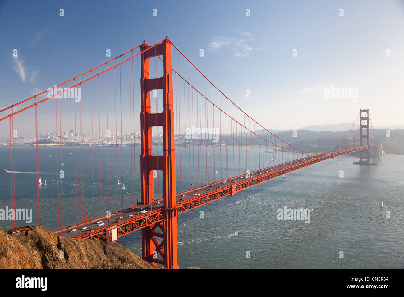 Golden Gate Bridge de San Francisco USA Marin Headlands Banque D'Images