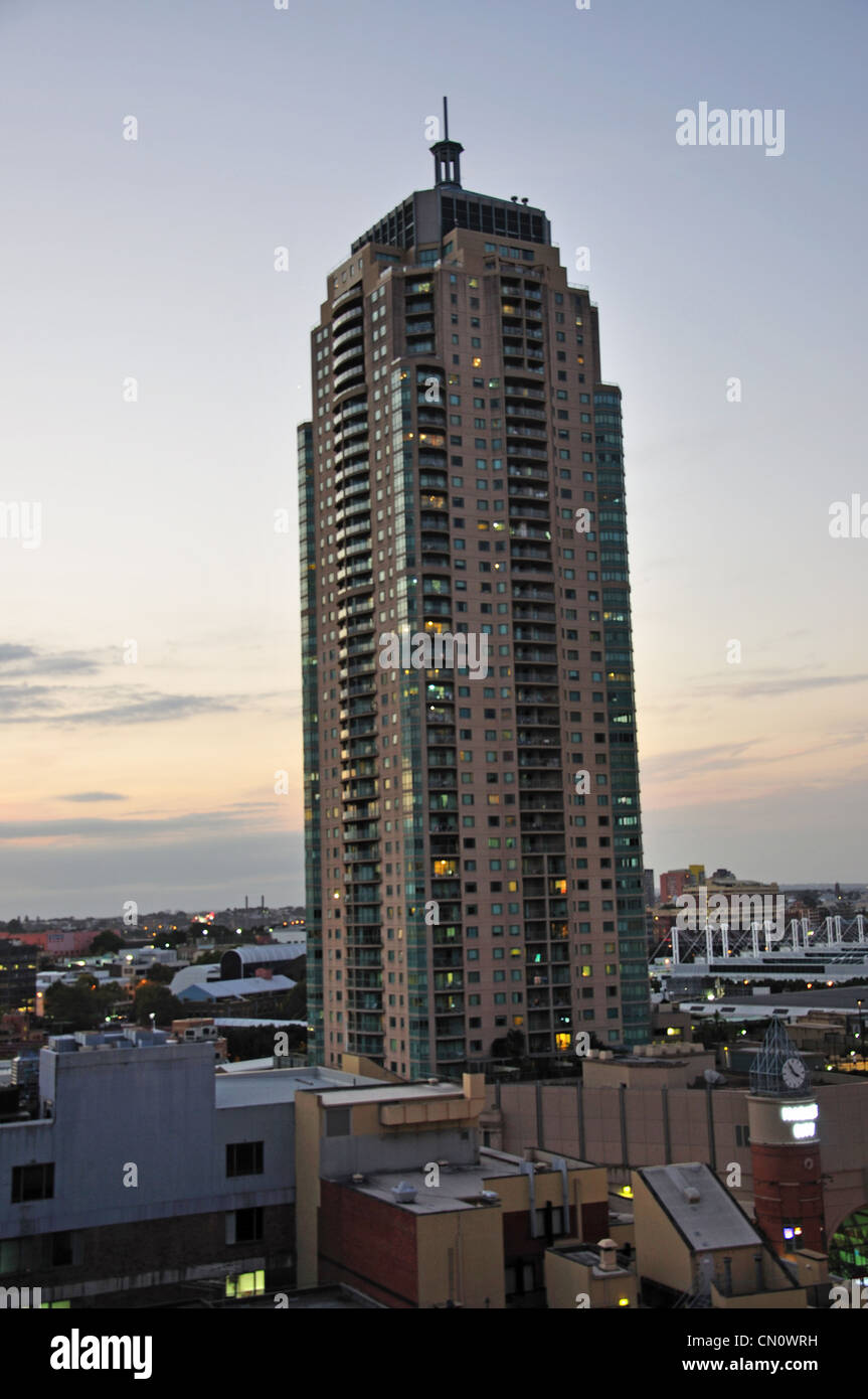 L'immeuble de pointe au coucher du soleil, Quay Street, CBD, Sydney, New South Wales, Australia Banque D'Images