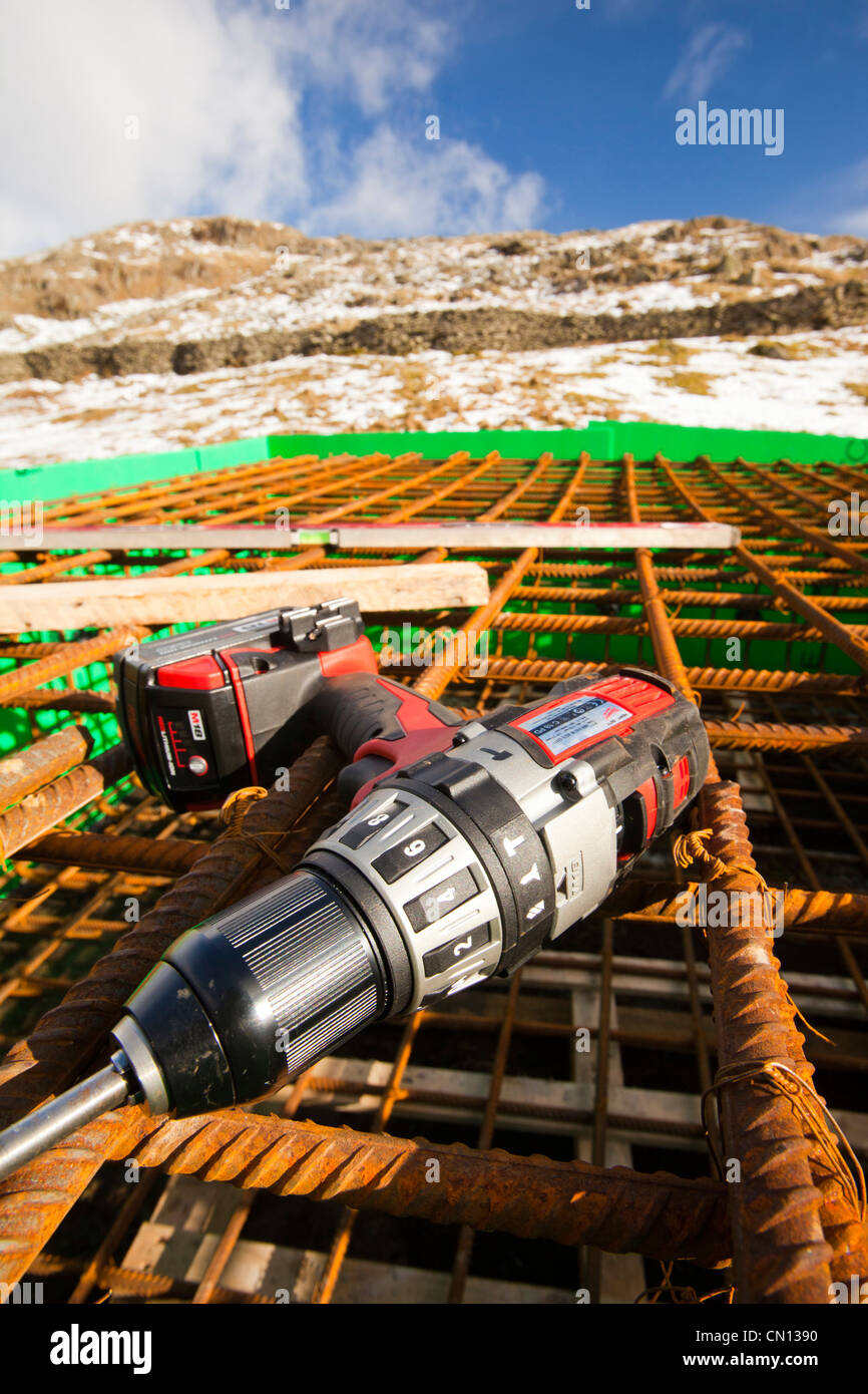 Le travail commence sur la première organisation groundworks pour 3 éoliennes à être construit derrière le kirkstone Pass Inn sur kirkstone Pass Banque D'Images