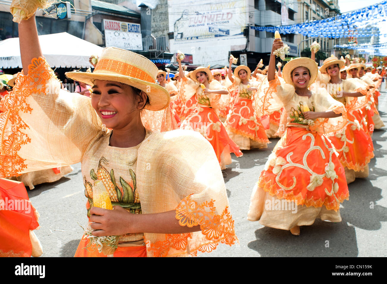 Parade, sinulog festival sinulog, Cebu, Philippines Banque D'Images