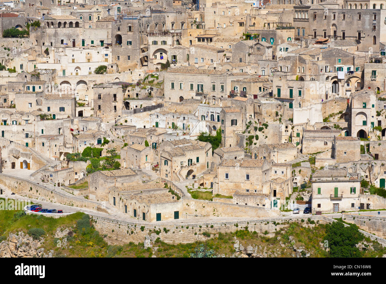 L'Italie, Basilicate, Matera, semi-cave construite borough (SASSI) inscrite au Patrimoine Mondial de l'UNESCO, le site touristique le plus visité en Banque D'Images