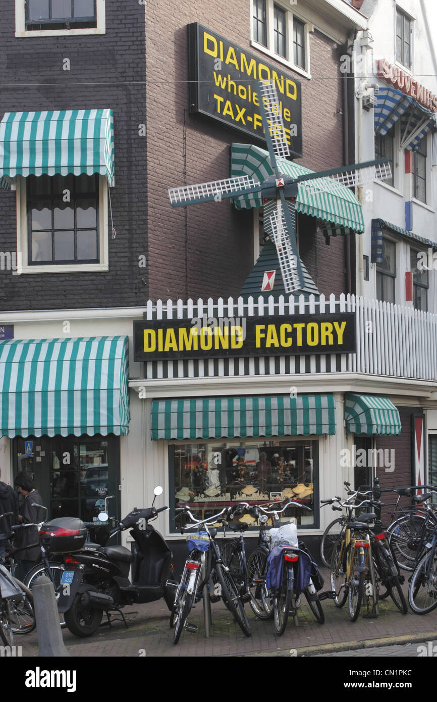 Pays-bas Amsterdam Diamand Factory Shop Banque D'Images