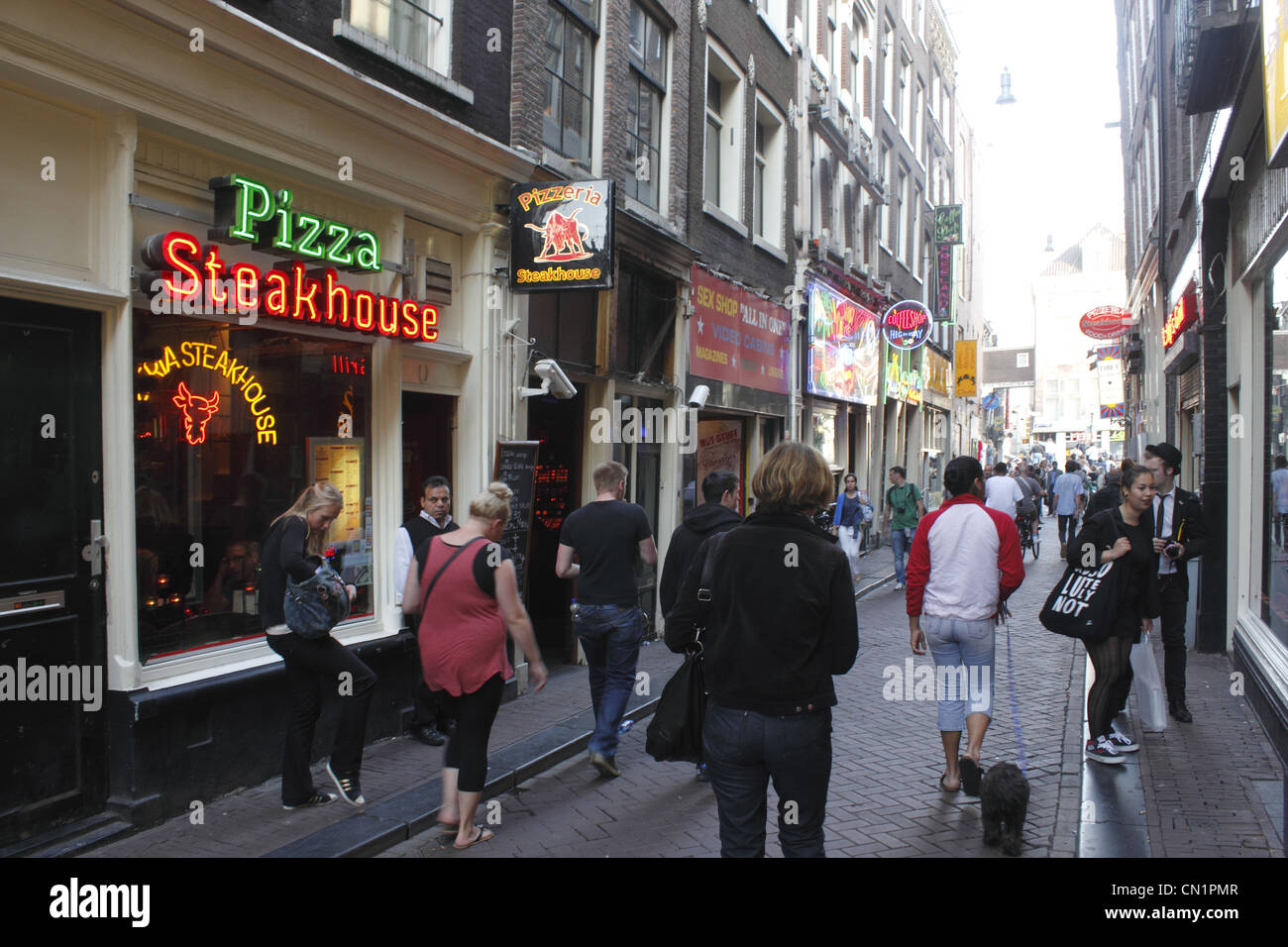Pays-bas Amsterdam Boutique Pizza Steakhouse Banque D'Images
