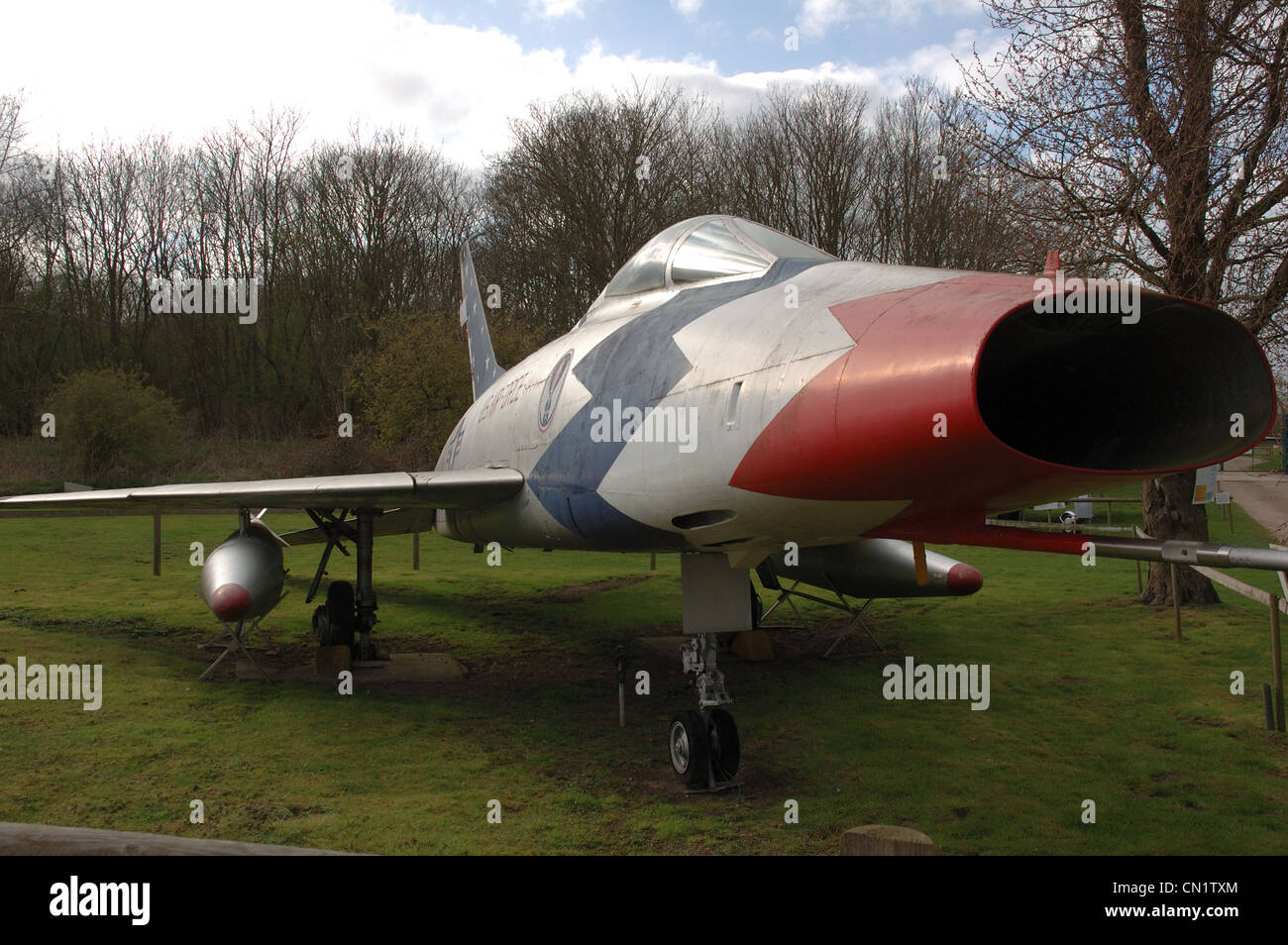 North American F-100D Super Sabre à Norfolk et Suffolk Aviation Museum, Flixton, UK Banque D'Images