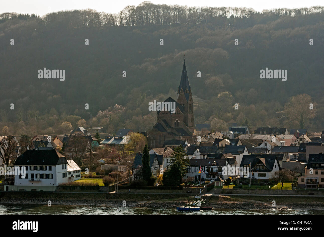 Spay, une petite ville dans la 'Vallée du Haut-Rhin moyen', de l'Allemagne. Banque D'Images