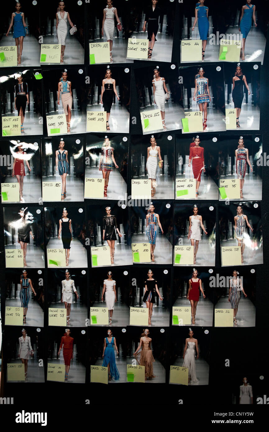 Une baord de modèles pour un défilé de mode. Banque D'Images