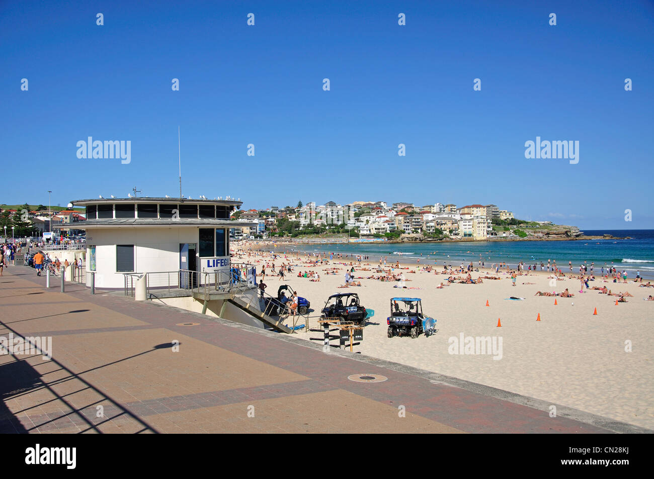 Sur la promenade de la plage, Bondi Beach, Sydney, New South Wales, Australia Banque D'Images