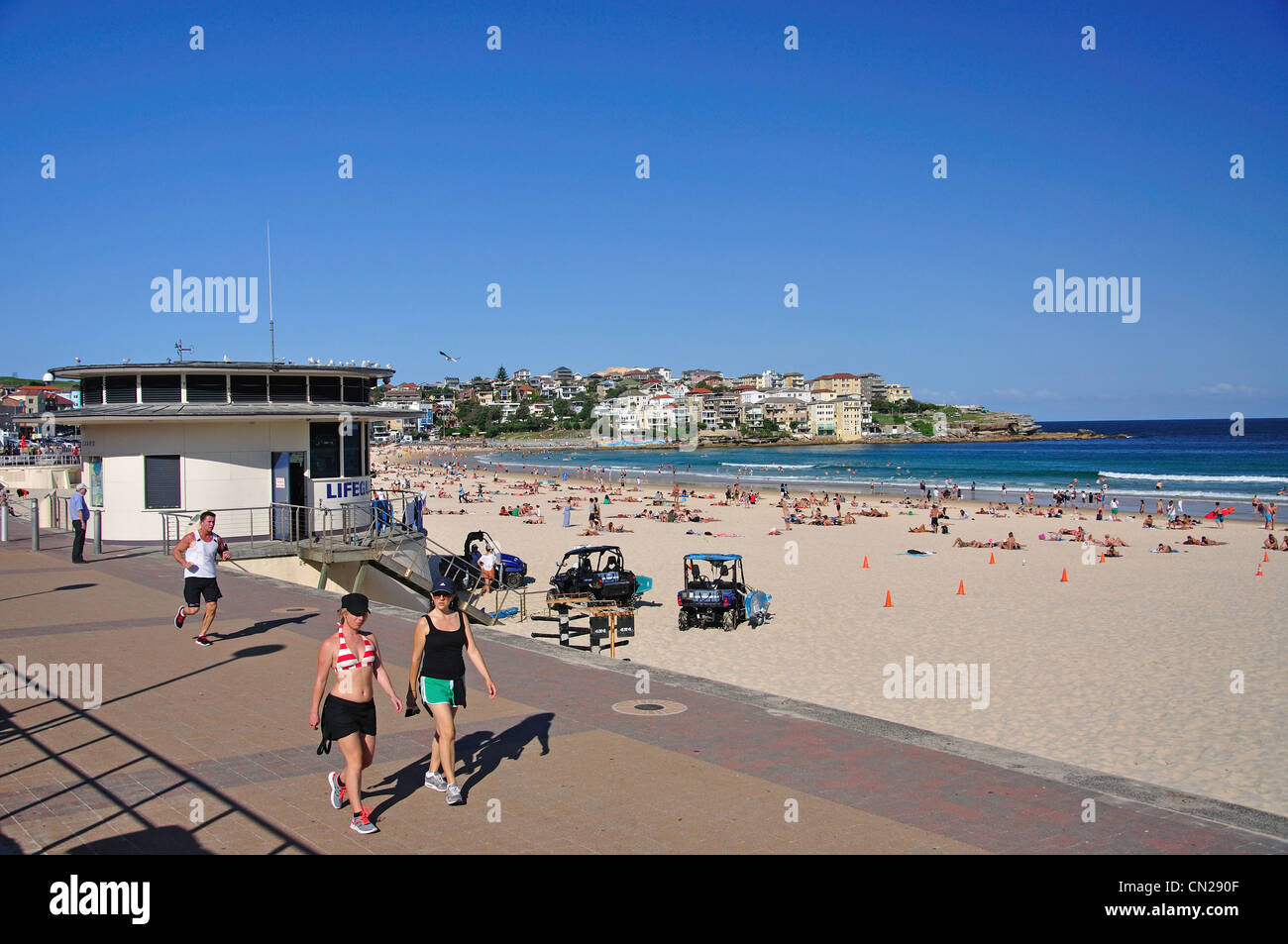 Sur la promenade de la plage, Bondi Beach, Sydney, New South Wales, Australia Banque D'Images