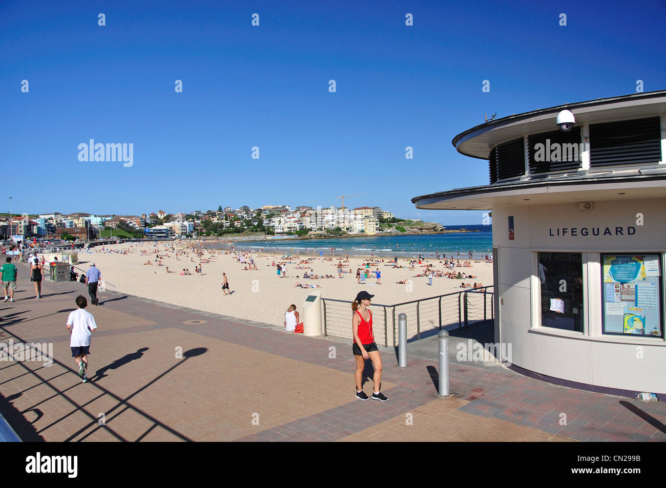 Sur la promenade de la plage, Bondi Beach, Sydney, New South Wales, Australia Banque D'Images