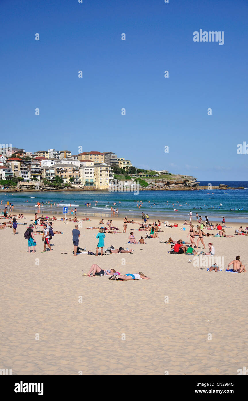 Vue sur la plage, Bondi Beach, Sydney, New South Wales, Australia Banque D'Images
