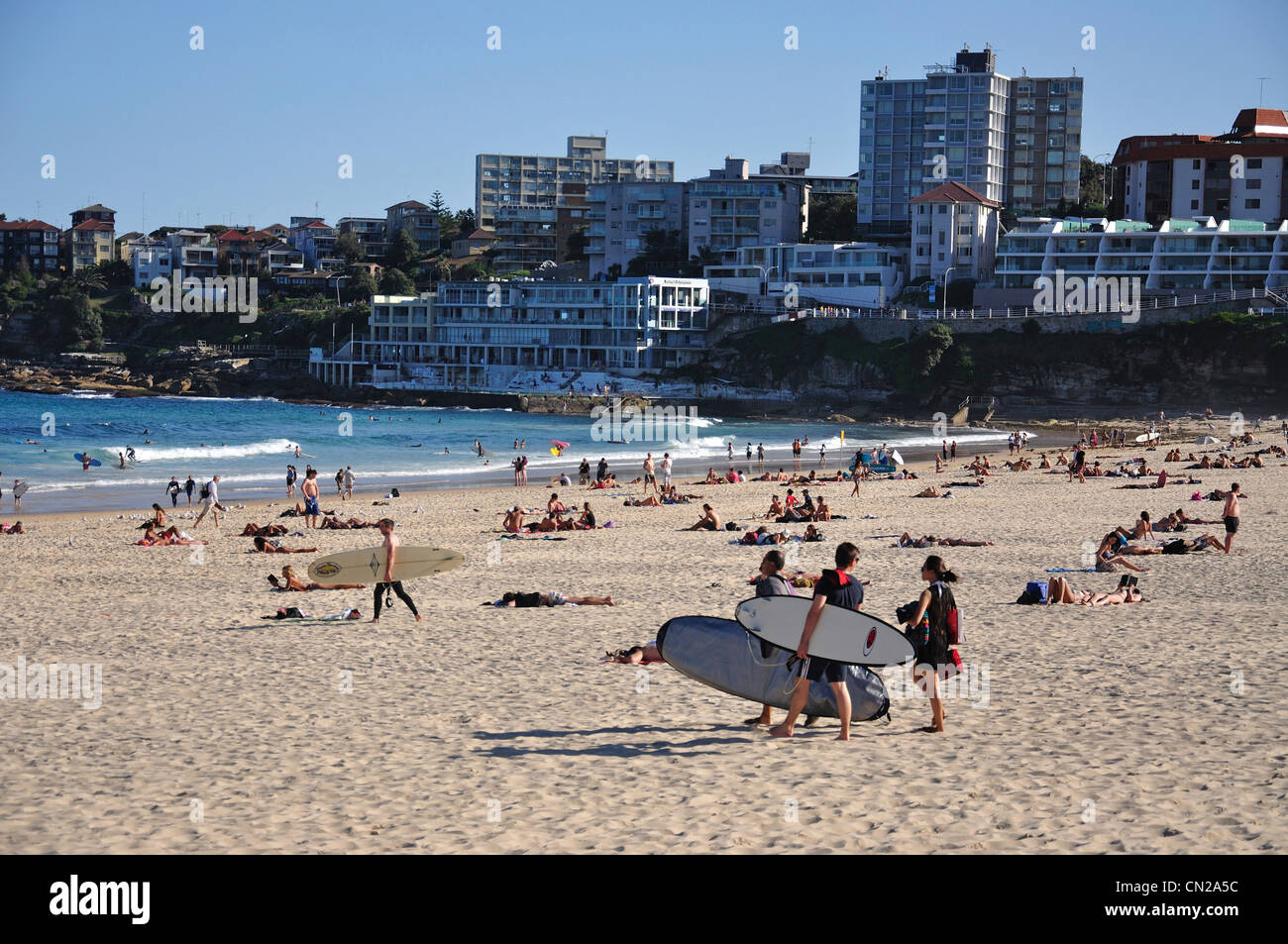 Vue sur la plage, Bondi Beach, Sydney, New South Wales, Australia Banque D'Images