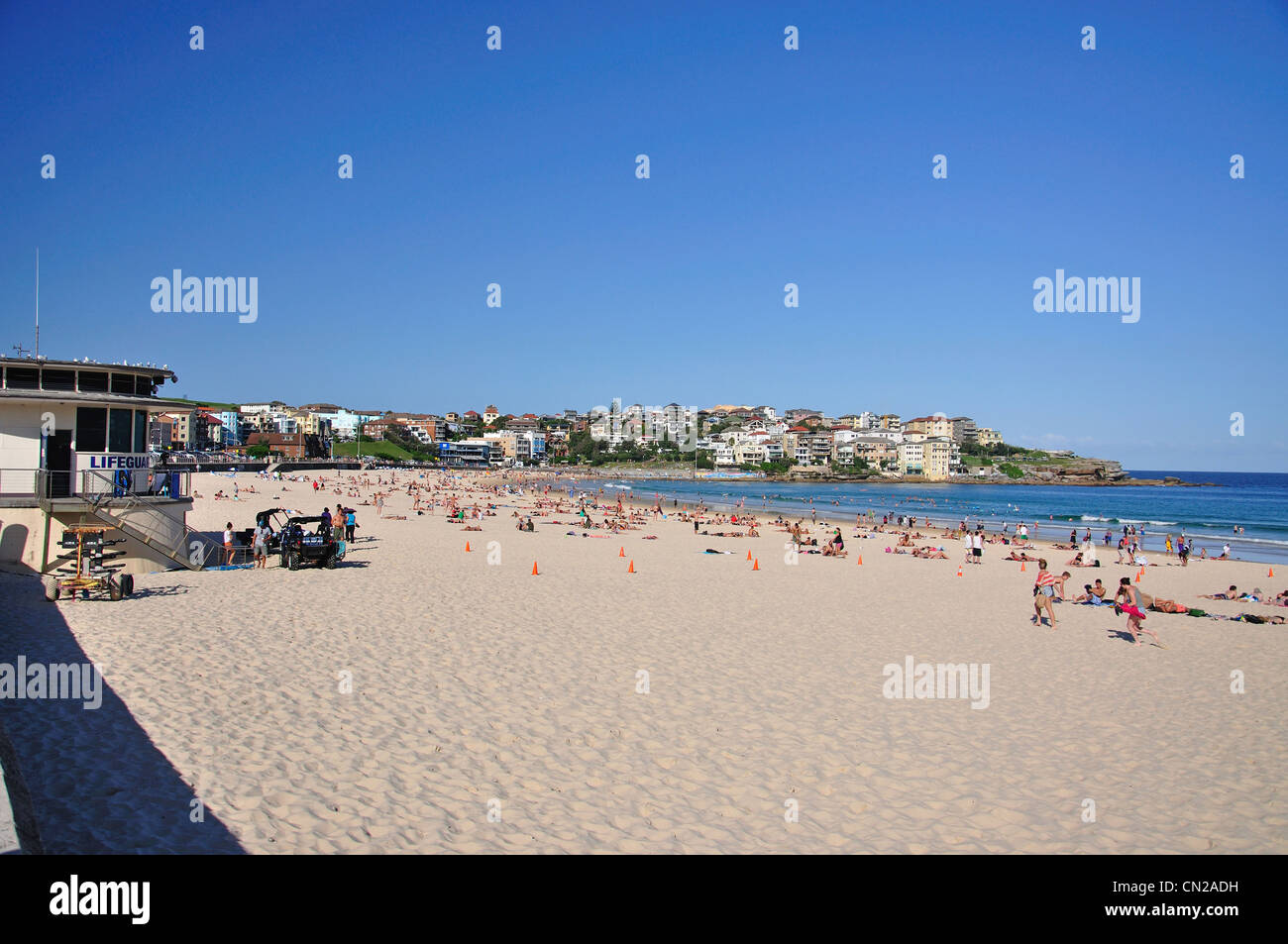 Vue sur la plage, Bondi Beach, Sydney, New South Wales, Australia Banque D'Images