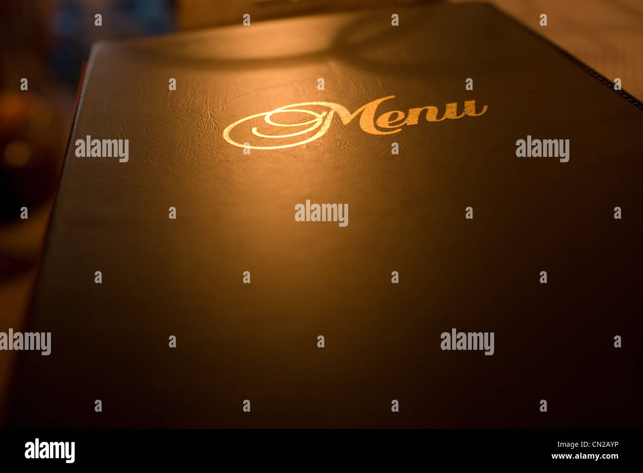 Menu, gros plan Banque D'Images