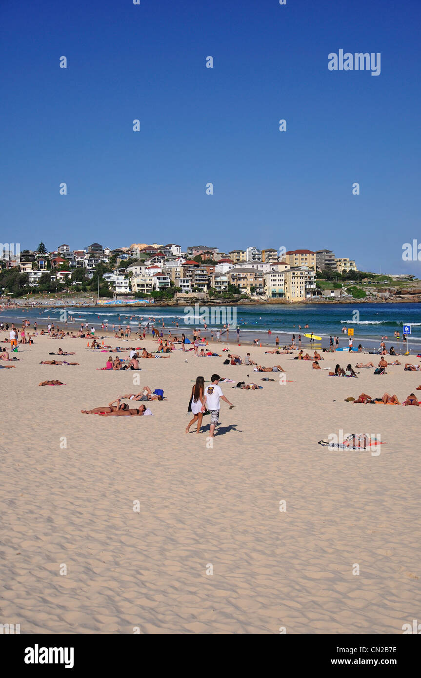 Vue sur la plage, Bondi Beach, Sydney, New South Wales, Australia Banque D'Images