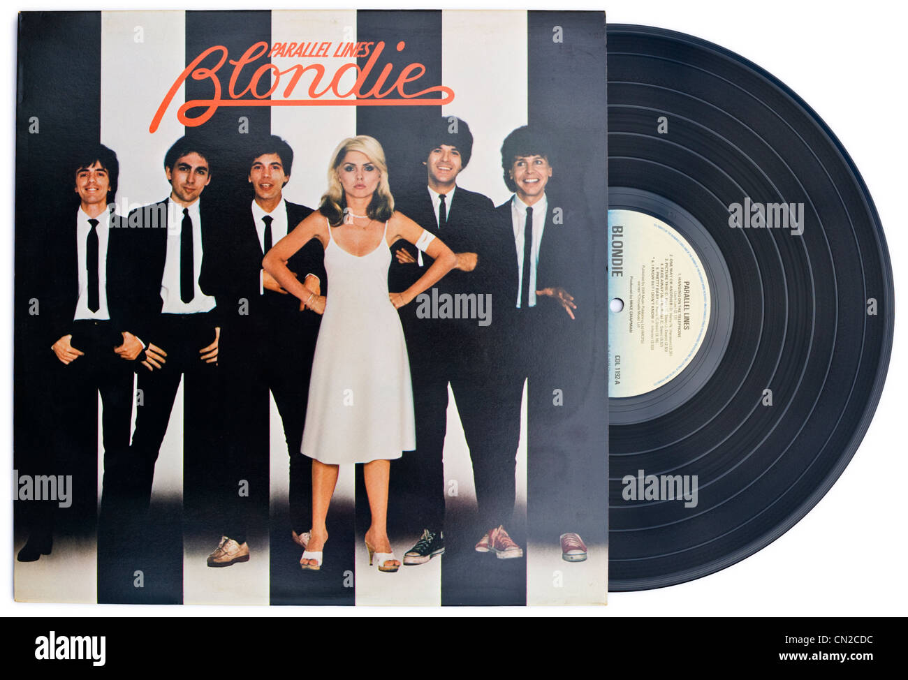 Nouvelle vague américaine punk rock BLONDIE album vinyle classique et couvrir les lignes parallèles 1978 parution sur le label Island Records Banque D'Images