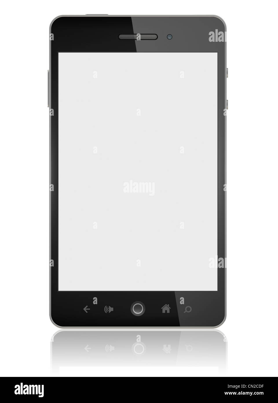Smart Phone avec écran vide isolé Banque D'Images