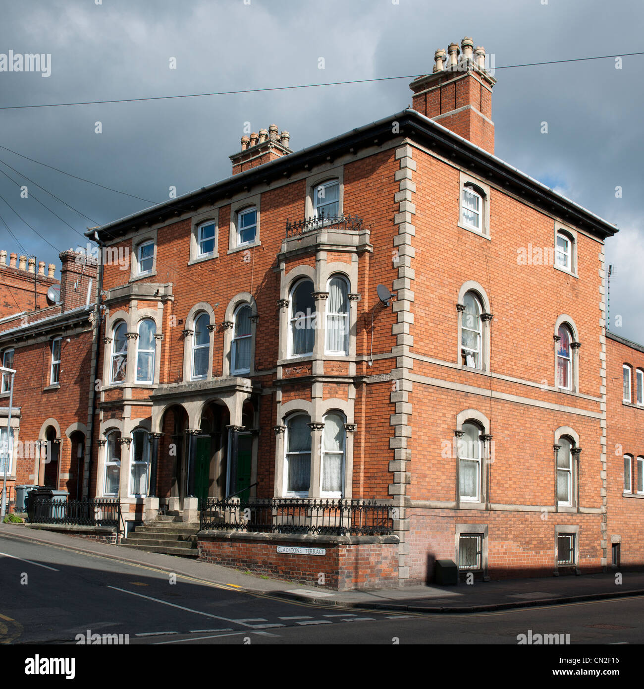 Logement Terrasse Terrasse Gladstone, Grantham, Lincolnshire, Angleterre. Banque D'Images