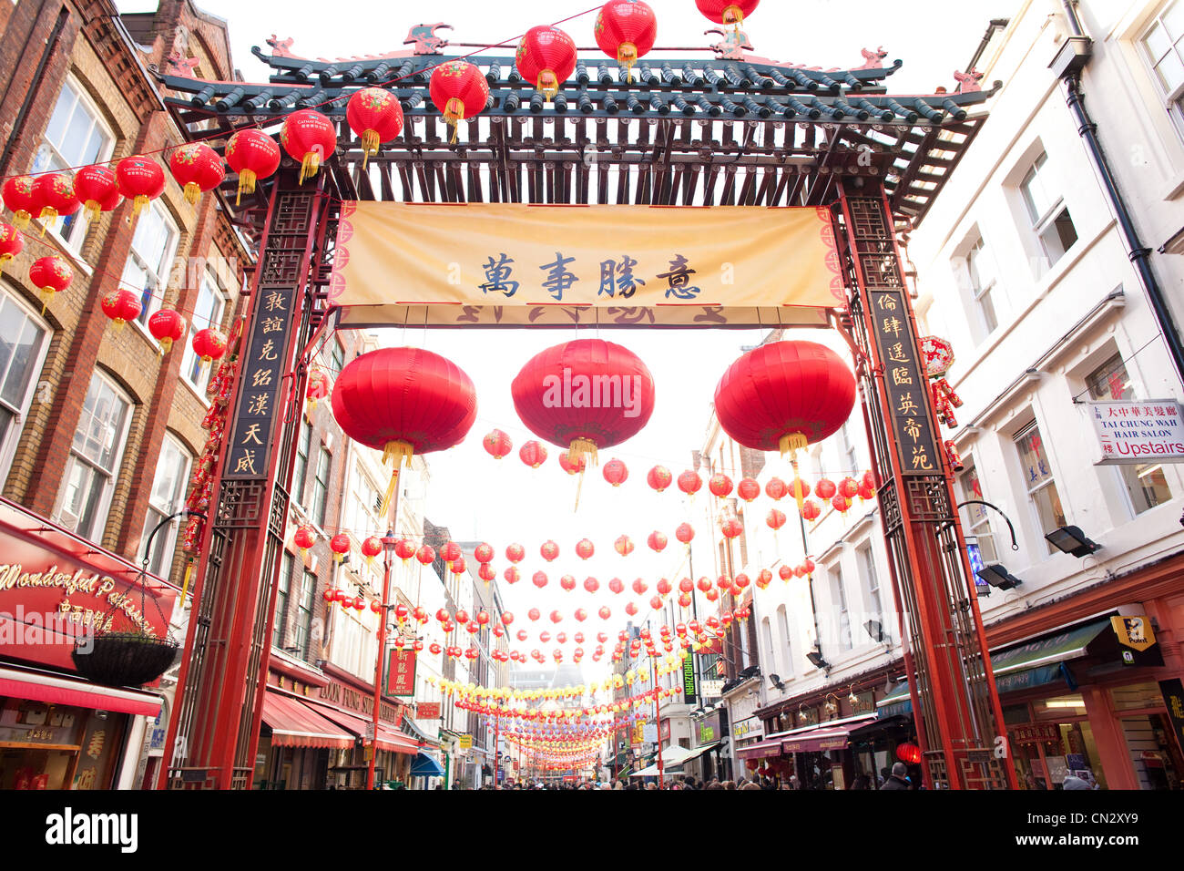 Le Nouvel An chinois, China Town, Londres Banque D'Images