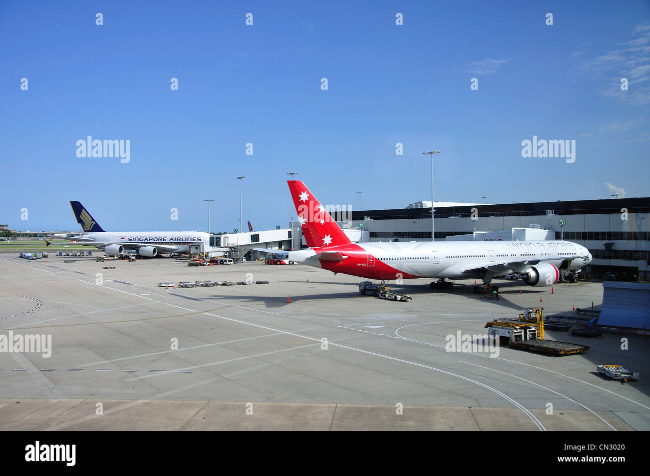 Boeing 777-3Virgin Australia vs avion à Sydney Kingsford Smith (aéroport), Mascot, Sydney, New South Wales, Australia Banque D'Images