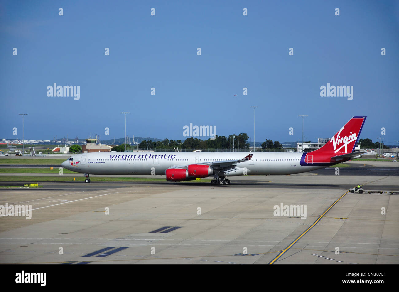 Airbus A340-600 Virgin Atlantic avion à Sydney Kingsford Smith (aéroport), Mascot, Sydney, New South Wales, Australia Banque D'Images
