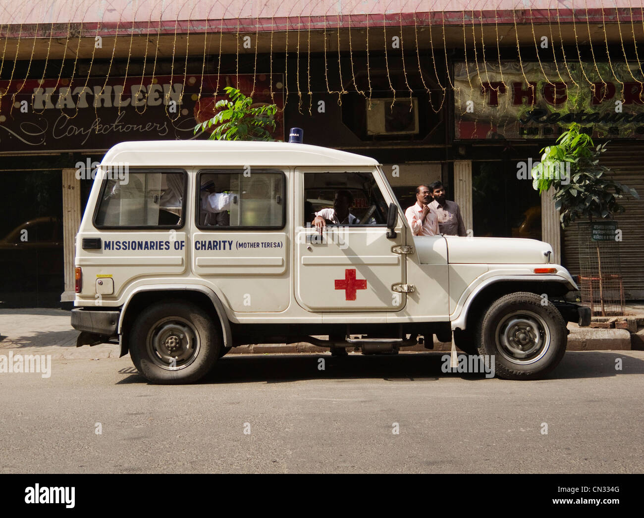 Missionnaires de la Charité (Mère Teresa) Ambulance, Kolkata, West Bengal, India Banque D'Images